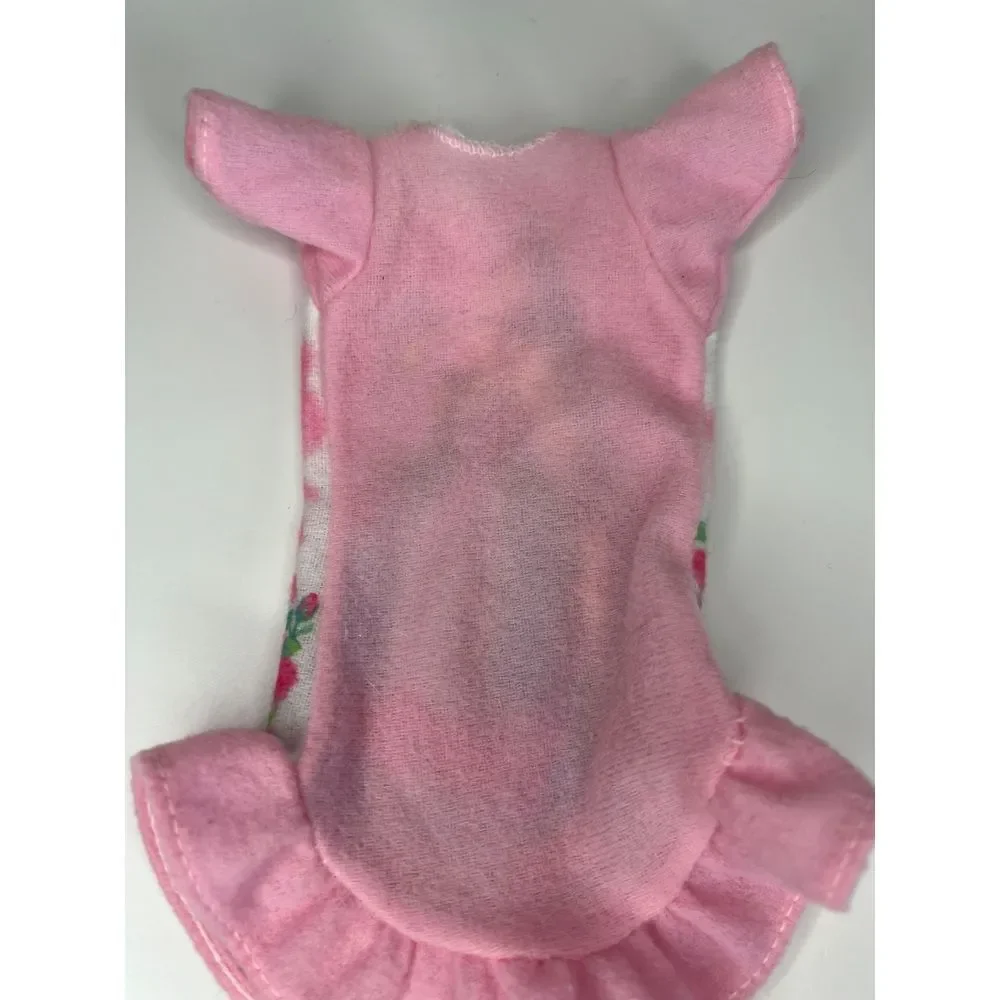 Vintage Barbie‎ Nightgown Pink & White Soft Cozy Slip-Over Head 7.5